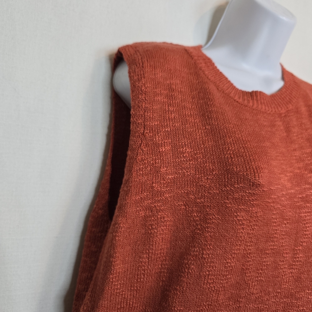 Women's Boho Sleeveless Knit Sweater Tank Top Sleeveless Side Slit M - Picture 7 of 13